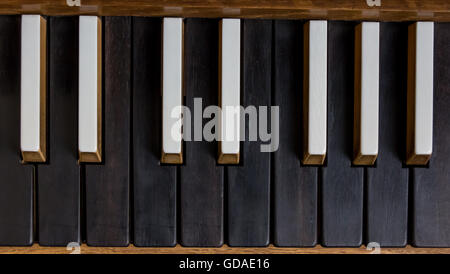 Detail einer Kirchenorgel schwarz-weiß-Tastatur Stockfoto