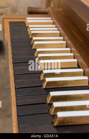 Eine manuelle Kirchenorgel schwarz-weiß-Tastatur Stockfoto