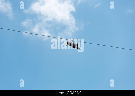 Costa Rica, Alajuela, San Carlos, Seilbahn in Nationalpark Vulkan Arenal Stockfoto