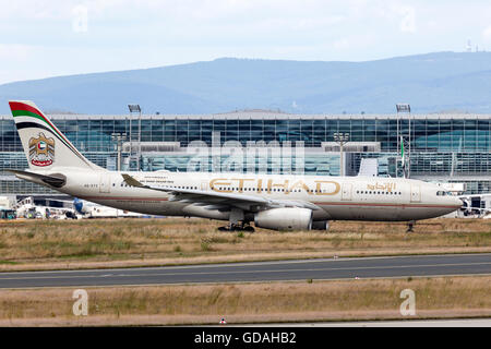 Etihad Airway Airbus A330 in Frankfurt Main Stockfoto