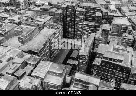 Kowloon Walled City Miniaturmodell Stockfoto