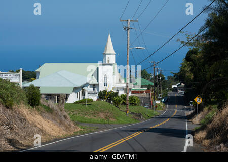 USA, Vereinigte Staaten, Amerika, Hawaii, Big Island, Northern Island, Hamakua Küste, Honokaa, Stadt, Stockfoto