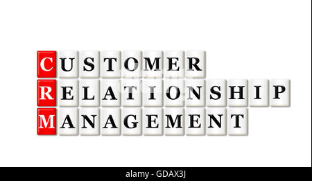 Konzeptionelle CRM Customer Relationship Management-Akronym auf weiß Stockfoto