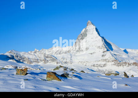 Matterhorn - 4478 ms, Zermatt, Wallis, Schweiz Stockfoto