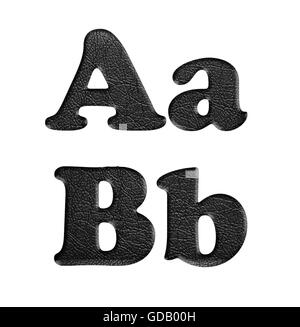 Leder-Alphabet. Textur ist echtes Foto entnommen. Stockfoto