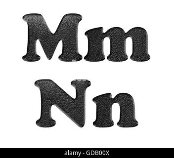 Leder-Alphabet. Textur ist echtes Foto entnommen. Stockfoto