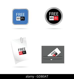 Stellen Sie Ikone für kostenlose wi-Fi-Vektor-illustration Stock Vektor