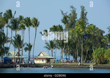 USA, Vereinigte Staaten, Amerika, Hawaii, Big Island, Hilo, Hilo Bay, Coconut Island park Stockfoto