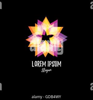 Abstrakte Stern. Logo-Stern. Logo-Vektor-Stern. Isolierte modernes stilvolles Logo. Bunten Logo. Geometrische Logo. Überlappende Farbeffekte. Design-Elemente. Dreiecke-Logo. Schmuck-Logo. Stock Vektor