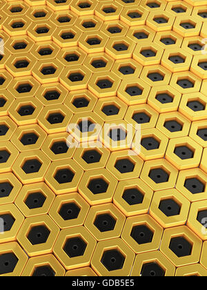 sechseckige abstrakten Hintergrund Tech Netzwerk Compter hoher Texturqualität Rendern Stockfoto