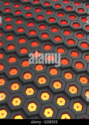 sechseckige abstrakten Hintergrund Tech Netzwerk Compter hoher Texturqualität Rendern Stockfoto