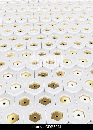 sechseckige abstrakten Hintergrund Tech Netzwerk Compter hoher Texturqualität Rendern Stockfoto