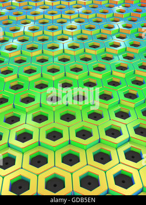 sechseckige abstrakten Hintergrund Tech Netzwerk Compter hoher Texturqualität Rendern Stockfoto