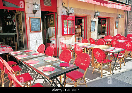 ANNECY, Frankreich - 22. August 2015: Typisch Savoyer Restaurant im Zentrum von Annecy am 22. August 2015. Stockfoto