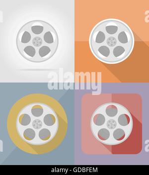 Film Film flach Symbole Vektor-Illustration auf Hintergrund isoliert Stock Vektor