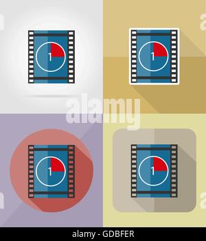 Film Film flach Symbole Vektor-Illustration auf Hintergrund isoliert Stock Vektor