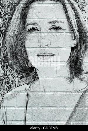 Street-Art, junge schöne Frau Stock Vektor