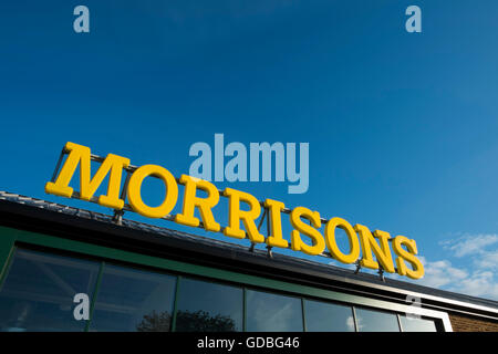 Morrisons Supermarkt Zeichen Stockfoto