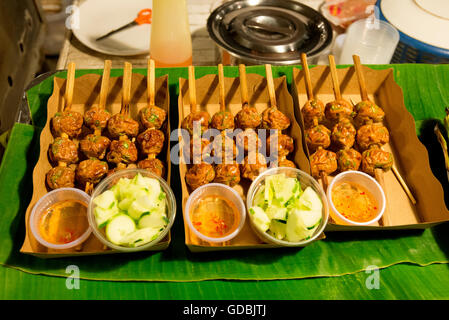 Essen Ständen und Restaurants, Bangkok, Thailand. Stockfoto