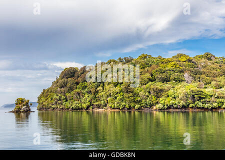 Blick über Patterson Einlauf, Oban, Stewart Island, Neuseeland Stockfoto