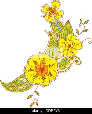 Bunte Mehendi-Design. Vektor-illustration Stock Vektor