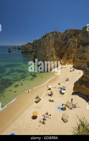 Praia da Dona Ana, Algarve, Portugal Stockfoto