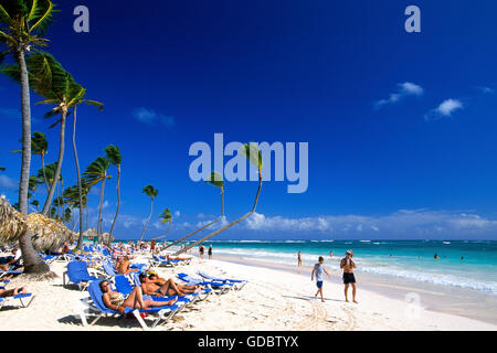 Strand in Playa Bavaro, Punta Cana, Dominikanische Republik, Karibik Stockfoto