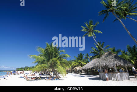 Playa Bonita auf Isla Saona, Parque Nacional del Este, Dominikanische Republik, Caribbean Stockfoto