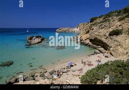 Cala Tarida, Ibiza, Balearen, Spanien Stockfoto