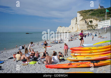 Falaise d'Amont, Etretat, Normandie, Frankreich Stockfoto