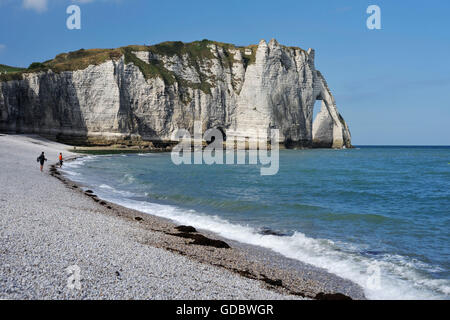 Falaise d'Amont, Felsküste, Etretat, Normandie, Frankreich Stockfoto