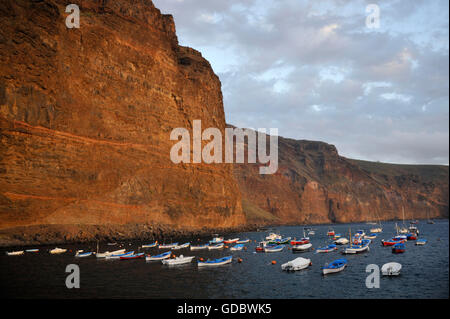 Hafen von Vueltas, Valle Gran Rey, La Gomera, Kanarische Inseln, Spanien Stockfoto