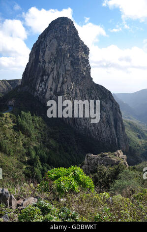 Roque de Agando, La Gomera, Kanarische Inseln, Spanien Stockfoto