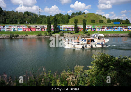 Rhein-Herne-Kanal, Nordstern Park, Gelsenkirchen, Ruhrgebiet, North Rhine-Westphalia, Germany / Nordsternpark Stockfoto