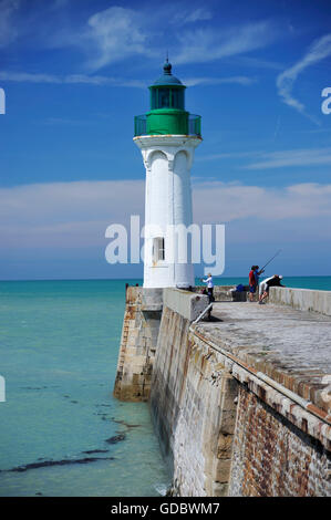 Leuchtturm, St.-Valery-En-Caux, Normandie, Frankreich Stockfoto