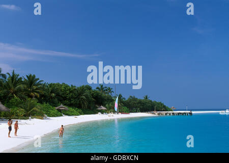 Strand auf der Insel Nakatchafushi, Malediven Stockfoto