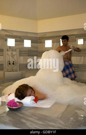 Hamam in das Lykia World Village Hotel in Oludeniz, Fethiye, Türkische Ägäis, Türkei Stockfoto