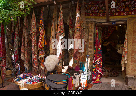 Teppichgeschäft, Bazar in Fethiye, Türkische Ägäis, Türkei Stockfoto