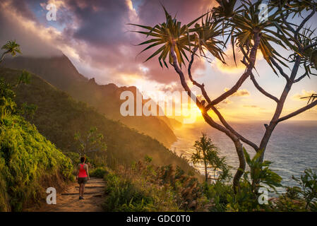 USA, Vereinigte Staaten, Amerika, Hawaii, Island, Kauai, Hanalei, Na Pali Coast Stockfoto