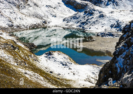 An den Seen Lais da Rims im Bereich Lischana im Unterengadin, Schweiz. Stockfoto