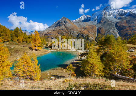 Lac Bleu, Grande Dent de Veisivi, Dent de Perroc, Wallis, Schweiz Stockfoto