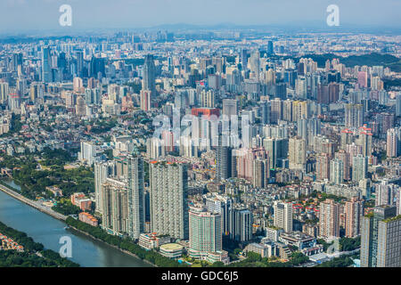 China, Provinz Guangdong, Guangzhou City, zentrale Guangzhou skyline Stockfoto