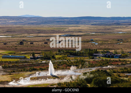 Geysir Strokkur in Island. Stockfoto