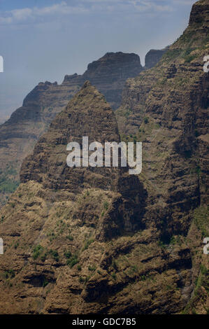 Robust und spektakuläre Landschaften in den Simien Mountains, Äthiopien Stockfoto