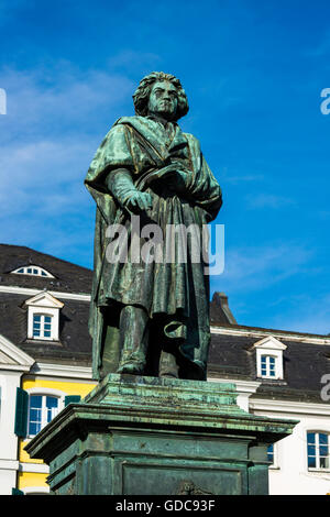 Beethoven, Bonn, bronze Figur, Denkmal, Deutschland, Europa, Komponist, Ludwig van Beethoven, Musiker, Musiklehrer, Münster Plac Stockfoto