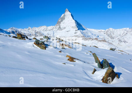 Matterhorn - 4478 ms, Zermatt, Wallis, Schweiz Stockfoto