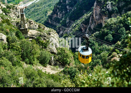 Seilbahn zum Santa Maria de Montserrat. Spanien Stockfoto