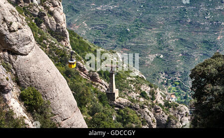 Seilbahn zum Santa Maria de Montserrat. Spanien Stockfoto