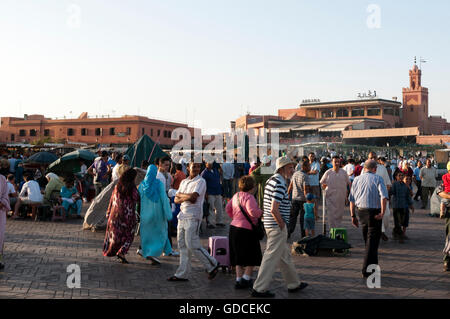 Djemaa el Fna Platz in Marrakesch, Marokko, Afrika Stockfoto