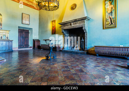 Zimmer im Castello Orsini-Odescalchi, Bracciano, Metropolitan City of Rome, Lazio, Italien Stockfoto